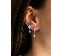 cai Ohrstecker 925/- Sterling Silber Zirkonia weiß 2cm Glänzend