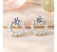 Ohrstecker aus 925er Sterling-Silber, Mini-Zirkonia-Kreis