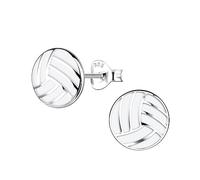 Ohrstecker aus massivem 925er-Sterlingsilber, hypoallergen, Baseball, Basketball, Tennisball, Fußball, Volleyball, Medium, Sterling Silber, Kein Edelstein