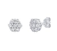 Ohrstecker aus Silber 925 Blümchen Lolly mit klaren Brilliance Zirconia