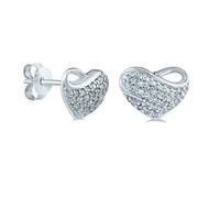 Ohrstecker aus Silber 925 Herz mit Brilliance Zirconia