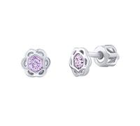 Ohrstecker aus Silber 925 lila Blumen Clementina mit Brilliance Zirconia Damen- und Kinderohrringe