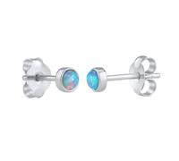 Ohrstecker aus Silber 925 mit synthetischem blauem Opal