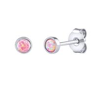 Ohrstecker aus Silber 925 mit synthetischem rosa Opal