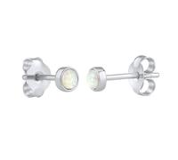 Ohrstecker aus Silber 925 mit synthetischem weißem Opal