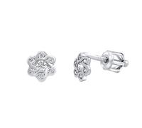 Ohrstecker aus Weißgold 585 Blumen Denise mit Brilliance Zirconia Damen- und Kinderohrringe
