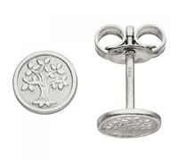 Ohrstecker Baum Lebensbaum 925 Sterling Silber mattiert Ohrringe Silberohrringe
