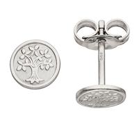 Ohrstecker Baum Lebensbaum 925 Sterling Silber mattiert Ohrringe Silberohrringe