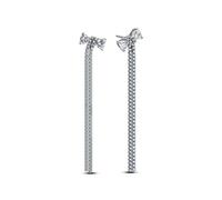 Pandora Timeless Pavé-Schleife Tropfen-Ohrringe aus Sterling Silber mit Zirkonia, 293544C01