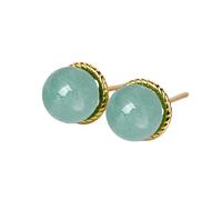 Ohrstecker Damen,Damen-Ohrstecker, Roségold Vintage Natürlicher Grüner Aventurin 925 Sterling Silber Ohrstecker Zirkonia Ohrringe Elegante Silber Ohrstecker Schmuck Geschenke Für Ihre Frauen Mä