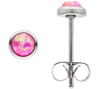 Ohrstecker Edelstahl 2 synthetische Opale rosa 5 mm