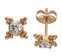 Ohrstecker Edelstahl 2 Zirkonia rotgoldfarben beschichtet Ohrringe