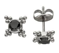 Ohrstecker Edelstahl 2 Zirkonia schwarz Ohrringe