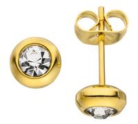 Ohrstecker Edelstahl gelbgoldfarben 2 Zirkonia