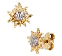 Jobo Damen Ohrstecker Edelweiß 333 Gold Gelbgold bicolor Ohrringe Goldohrstecker