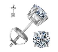 Ohrstecker Für en | 2 Karat Laborgezüchtete Edelstein Ohrstecker,1 Paar 925 Sterlingsilber Brilliant Schmuck Geschenk Für Freundin Mutter Schwester