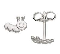 Ohrstecker für Kinder Ohrringe Raupe aus 925 Sterlingsilber, rhodiniert teilmatt