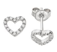 Ohrstecker Herz 925 Sterling Silber 28 Zirkonia Ohrringe Herzohrstecker