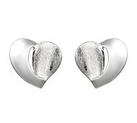 JOBO Ohrstecker Herz 925 Sterling Silber eismatt Ohrringe Silberohrringe