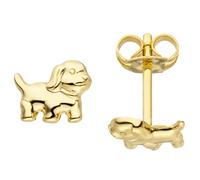 Ohrstecker Hund 333 Gold Gelbgold Ohrringe Goldohrringe Hundeohrringe