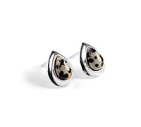 Ohrstecker in Tropfenform Sterling-Silber 925 Dalmatiner-Jaspis mit Geschenkbox