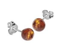 Ohrstecker - Klassisch 6 mm - Silber 925/000 - Bernstein