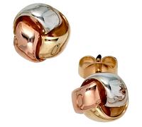 Ohrstecker Knoten 585 Gold dreifarbig tricolor Ohrringe Goldohrringe