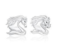Ohrstecker mit Pferd 925 Sterling-Silber Ohrschmuck Ohrringe Silber für Damen und Kinder-（Etwas Schwer Pferd Kopf Ohrringe）