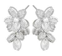 Ohrstecker mit Zirkonia, silbernes Blumen-Design, 925 Silberstifte, für empfindliche Haut, angenehm für den Alltag, schlicht elegant und vielseitig kombinierbar
