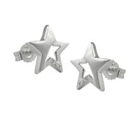 Ohrstecker Ohrring 10x10mm Stern mit Zirkonia Silber 925