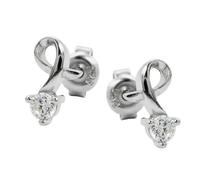 Ohrstecker Ohrring 10x6mm mit Zirkonia gefasst rhodiniert Silber 925