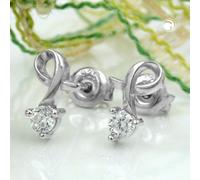 Ohrstecker Ohrring 10x6mm mit Zirkonia gefasst rhodiniert Silber 925