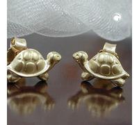 Ohrstecker Ohrring 10x6mm Schildkröte matt-glänzend 9Kt GOLD