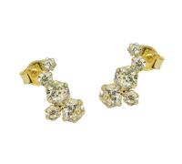 Ohrstecker Ohrring 12x6mm Bogen je 5 Zirkonias 9Kt GOLD