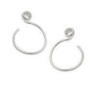 Ohrstecker Ohrring 15mm Ohrspirale mit Zirkonia Silber 925