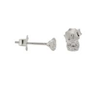 Ohrstecker Ohrring 4mm Zirkonia rund gefasst Silber 925