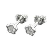 Ohrstecker Ohrring 5mm Kinderohrring Blume mit Zirkonia Silber 925