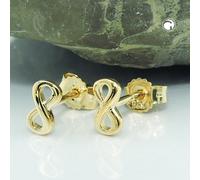 Ohrstecker Ohrring 6x3mm Unendlichkeit glänzend GOLD 18Kt