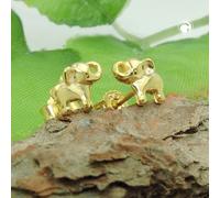 Ohrstecker Ohrring 6x7mm kleiner Elefant glänzend 9Kt GOLD