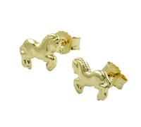Ohrstecker Ohrring 6x7mm Pferde glänzend 9Kt GOLD