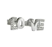 Ohrstecker Ohrring 6x7mm Zirkonia LOVE Silber 925