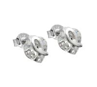 Ohrstecker Ohrring 7,5x7mm Herz aus Zirkonia Silber 925