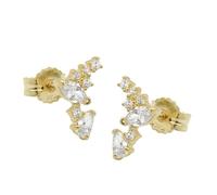 Ohrstecker Ohrring 7x6mm Fantasie Bogen mit Zirkonias 9Kt GOLD