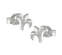 Ohrstecker Ohrring 7x6mm kleine Blüte mattiert Silber 925