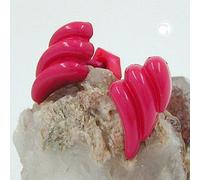 Ohrstecker Ohrring 8x15mm Bogen Schweif gerillt pink-glänzend Kunststoff Vollpla
