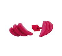 Ohrstecker Ohrring 8x15mm Bogen Schweif gerillt pink-glänzend Kunststoff Vollplastik
