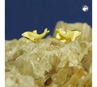 Ohrstecker Ohrring 8x4mm kleiner Delfin glänzend 9Kt GOLD