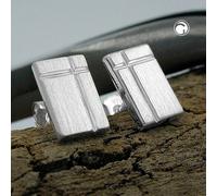 Ohrstecker Ohrring 8x6mm Viereck mit Kreuz matt diamantiert Silber 925