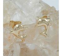 Ohrstecker Ohrring 8x7mm springender Delfin glänzend 9Kt GOLD