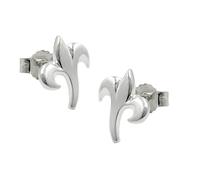 Ohrstecker Ohrring 9x8mm kleine Blüte mattiert Silber 925